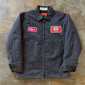 Black dodge ram dealership union work jacket, good condition, boxy, grunge